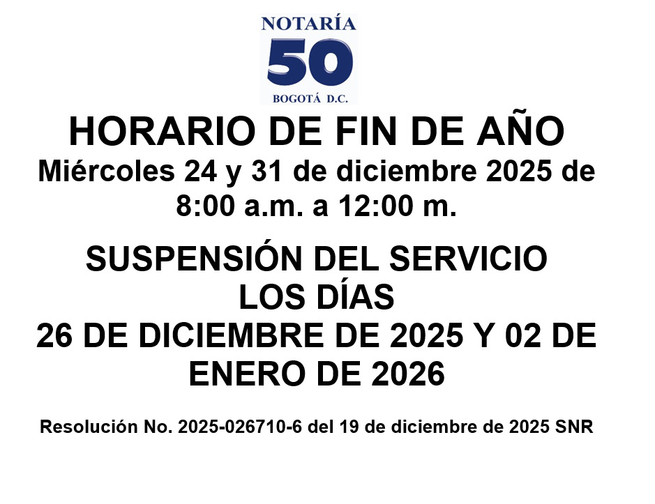 Horario especial fin de año Horario especial fin de año