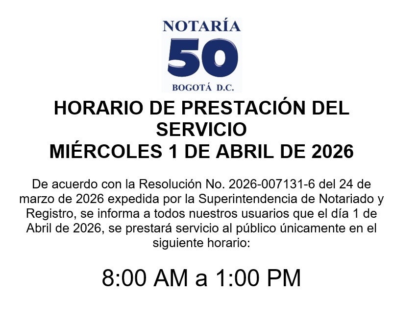 Horario Especial 1 de abril